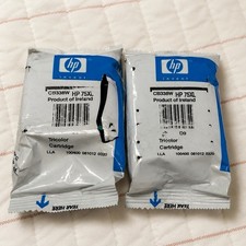 Lot 2 Genuine HP 75XL Tri Color Ink Cartridges CB338W OEM As Is Untested New picture