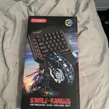 T-WOLF TF900 Gaming Single-Hand Keyboard & Mouse Set Wired USB Illuminated Black picture