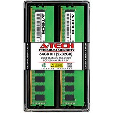 A-Tech 64GB 2x 32GB 2Rx8 PC4-21300 DDR4 2666 MHz ECC UNB UDIMM Server Memory RAM picture