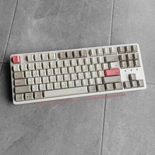 Retro White Gray PBT Multi-color Keycaps Set for 60% 87 TKL Mechanical Keyboards picture