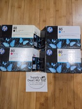 OEM HP 80 Ink Set C4871A C4846A C4847A C4848A DesignJet 1050 1055 NEW Sealed picture