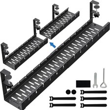 No Drilling Extendable Under Desk Cable Management Metal Cable Management Tray U picture