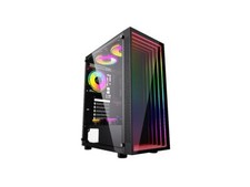 Bgears B-Optillusion Mid Tower ATX Glass Mirror LED Black Optical Illusion PC Ga picture