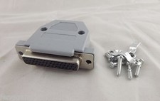 10x DB44 Female 44 Pin 3 Rows D-SUB Connector Grey Plastic Hood Cover Backshell picture