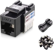 25 Pack Cable Matters UL Listed RJ45 Keystone Jack, Cat6 Keystone Jacks  Black picture