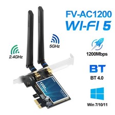 AC1200 Dual Band PCIe WiFi Card Bluetooth 4.0 Adapter Desktop PC Windows 11/10/7 picture