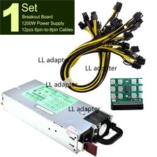 DPS-1200FB A 1200W PSU Power Supply + Breakout Board + 12pcs 6pin-to-8pin Cables picture