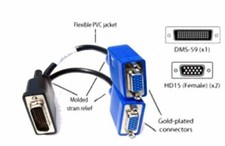 DUAL VGA Ports Adapter (Female). ✔️  HP Dell ✔️ DMS-59 to dual (2) VGA Outputs. picture