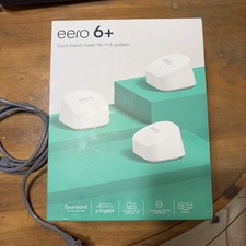 EERO 6+ Dual Band AX3000 Wi-Fi Router Mesh System White (3-Pack) Ethernet Cable picture