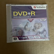 1 Disc Verbatim DVD+R 120 min 4.7GB 16X Recordable Blank Media New Sealed picture