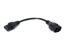 LOT OF 10 3X17AWG 1FT IEC 320 C13F TO C14M 3000W 250V 12A POWER CABLE IEC60320 picture