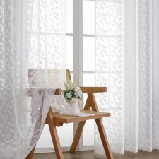 Sheer Curtains 84 Inch Length 2 Panels Set, 42