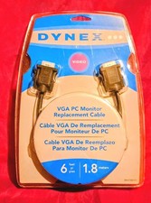DYNEX DX-C102111 6ft VGA PC Monitor Replacement Cable Nickel Connectors NEW picture