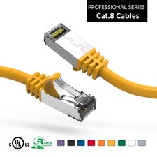 20 Pack of 4Ft CAT8 S/FTP Ethernet Network Cable Yellow 26AWG picture