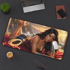 Wonder Woman DC Comics Gaming Desk Mat Mouse Pad Gamer Setup picture