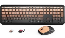 HotFox Wireless Keyboard and Mouse Combo, Full-Size Retro Typewriter Keyboard picture