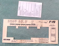 VINTAGE TANDY 1000 F-19 STEALTH FIGHTER KEYBOARD OVERLAY & WHEEL OF FORTUNE picture