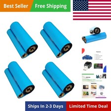 4 Rolls 4.33'' x 244'  Resin Enhanced Wax Ribbon, 110mm x 74m Black Thermal T... picture