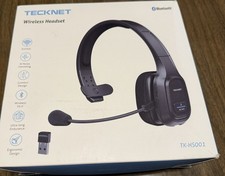 Wireless Headset With Noise Cancelling Mic For Phones PC, Truckers TECKNET HS001 picture