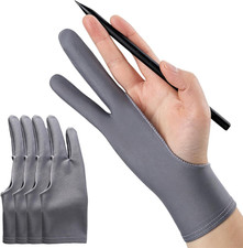 4 Pcs Two-Finger Drawing Gloves for Digital Drawing Tablet/Ipad/Sketching picture