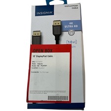 Insignia DisplayPort Cable 10ft Black Excellent 4K UHD 120Hz OPEN BOX picture