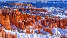 Landscape nature trees snow rocks far view winter bryce Custom Gaming Mat Desk picture