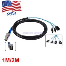 Mini External SAS HD 36 Pin SFF-8644 Target to 4 X SATA Host Cable 12/gbps 1M/2M picture