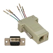 DB9 RS232 Serial Female to RJ11 RJ12 6P6C Phone Line Jack Modular Adapter Ivory picture