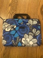 VERA BRADLEY Slim 16” Blue Bayou Floral Neoprene Laptop Case Pockets Handles picture