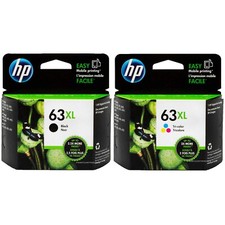 HP 63XL 2-pack Black/Tri-color Original Ink Cartridges Genuine HP picture