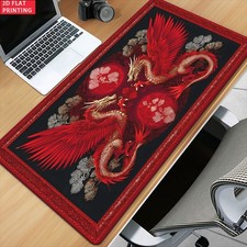1pc Red Dragon with Floral Decor 2D Flat Pattern Pad for Desk, Gaming, Office picture