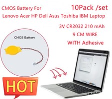 10x Replacement RTC CMOS Battery 2 Pin for Dell Lenovo HP IBM Laptop BIOS CR2032 picture