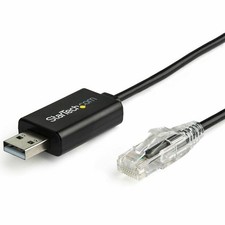 StarTech 6ft Cisco USB Console Cable, M/M USB to RJ45 Rollover Cable, Black picture