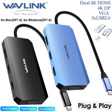 USB C Laptop Docking Station Quad Monitor USB C Hub Dual HDMI for Lenovo Dell HP picture