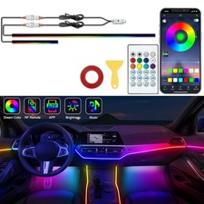 2-IN-1 RGB LED Car Interior Lights- USB Atmosphere Strips With Phone&APP Control picture