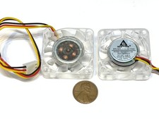 2 Pieces Blue LED mini 12V 4010 40x40x10mm DC Cooling Fan micro brushless picture