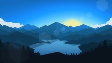 Landscape minimalism abstract sun geometry trees lake Custom Gaming Mat Desk picture