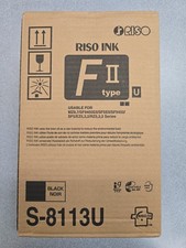 RISO S-8113 Black F II Type Duplicator Ink Box of 2 Bottles of Risograph S8113U picture