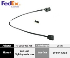 3Pin ARGB Adapter Cable For Corsair 4Pin RGB Fan LED Hub / Lighting Node Core 5V picture