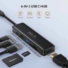 iDsonix USB C HUB Multiport USB Hub 6-in-1 4K HDMI USB 3.0 Portable For Laptap picture