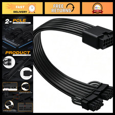 12VHPWR GPU Power Cable Extension 16 Pin to Dual 8 Pin PCIe 30cm Black picture