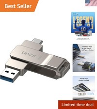 Compact 256GB Champagne Silver USB Flash Drive - USB 3.2 Dual Connectors picture