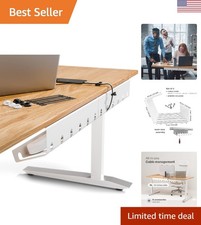 Sleek Under Desk Cable Management Set of 2 with 10 Ties - White and Silver picture