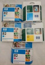 Lot Of 5) Genuine HP 82 Ink Cartridges ×3 Cyan C4911A 1- C4912A 1- C4913A picture