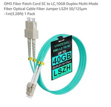 New OM3 Fiber Optical Cable Jumper Patch Cord SC To LC 10 GB Duplex Multi Mode picture
