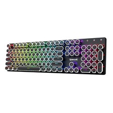 Wireless Typewriter Style Mechanical Gaming Keyboard, Black picture