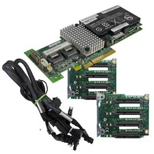 IBM ServeRAID M5015 6Gb PCIe RAID Controller 46C8927 + BBU + Cables + Backplanes picture