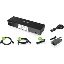IOGEAR 4-Port 4K KVMP Switch with HDMI Connection, USB 3.0 Hub, and Audio (TAA) picture