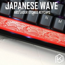 Japanese Wave Custom Keycap ABS Etched, LED black red Spacebar Cherry MX Shine picture