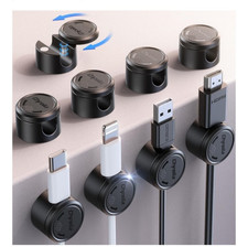 Chfeila 9 Pack Magnetic Cable Management Clips Cord Organizer Wire Holder Black picture